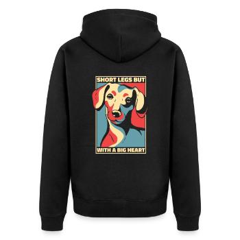 Chien teckel - Veste à capuche bio Premium Unisexe - noir - Dos - Nico (187cm)