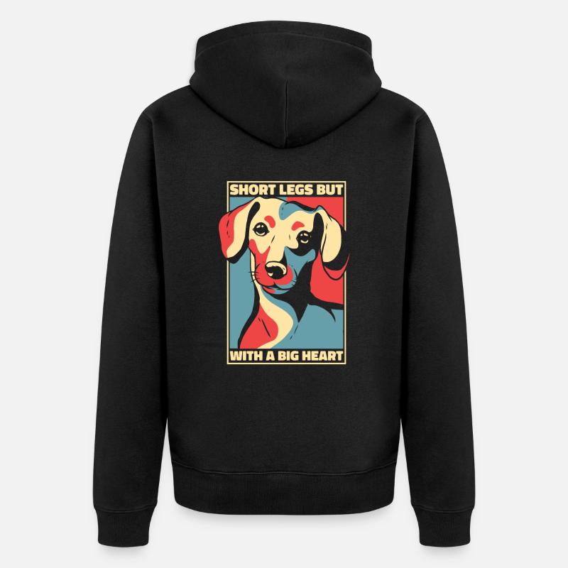 Chien teckel - Veste à capuche bio Premium Unisexe - noir