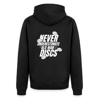 Sport Ulitmate Disc Golf - Unisex Premium Bio Zip Hoodie - Schwarz - Hinten - Nico (187cm)