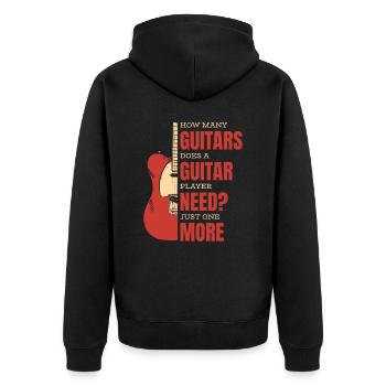 Guitar Guitarist Musician Acoustic Guitar Instruments - Unisex Premium Organic Zip Hoodie - black - Back - Nico (187cm)
