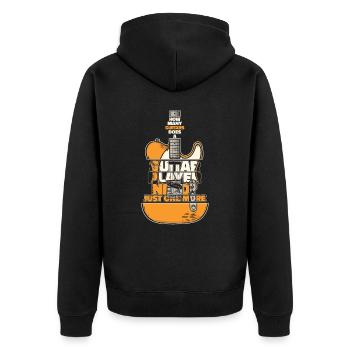 Guitar Guitarist Musician Acoustic Guitar Instruments - Unisex Premium Organic Zip Hoodie - black - Back - Nico (187cm)