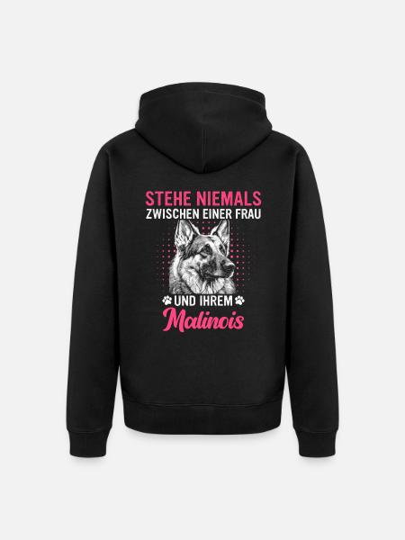 Malinois Belgischer Schäferhund Hund - Unisex Premium Bio Zip Hoodie - Schwarz