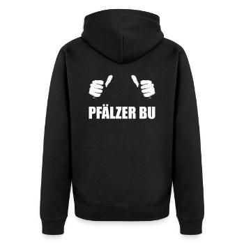 Pfalz Pfälzer Rheinland Pfalz - Unisex Premium Bio Zip Hoodie - Schwarz - Hinten - Nico (187cm)