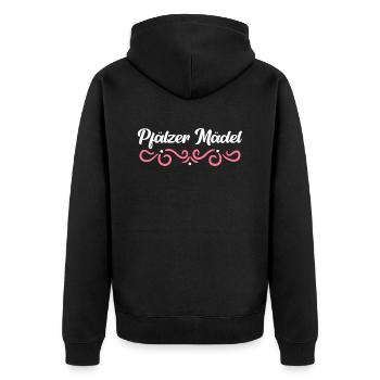 Pfalz Pfälzer Rheinland Pfalz - Unisex Premium Bio Zip Hoodie - Schwarz - Hinten - Nico (187cm)