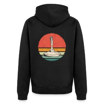 Curling Curling Curling Curling - Unisex Premium Organic Zip Hoodie - black - Back - Nico (187cm)
