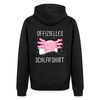 Axolotl Schwanzlurch Axolotls - Unisex Premium Bio Zip Hoodie - Schwarz - Hinten - Nico (187cm)