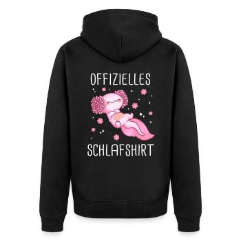 Axolotl Schwanzlurch Axolotls - Unisex Premium Bio Zip Hoodie - Schwarz - Hinten - Nico (187cm)