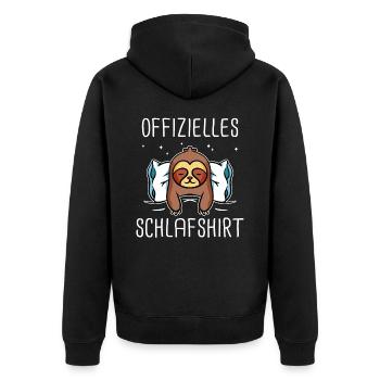 Faultier Faultiere Tier Schlafen Faul - Unisex Premium Bio Zip Hoodie - Schwarz - Hinten - Nico (187cm)