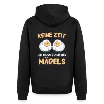Schafe Schafherde Bauernhof Landwirt Schäfer - Unisex Premium Bio Zip Hoodie - Schwarz - Hinten - Nico (187cm)