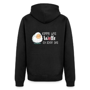 Schafe Schafherde Bauernhof Landwirt Schäfer - Unisex Premium Bio Zip Hoodie - Schwarz - Hinten - Nico (187cm)
