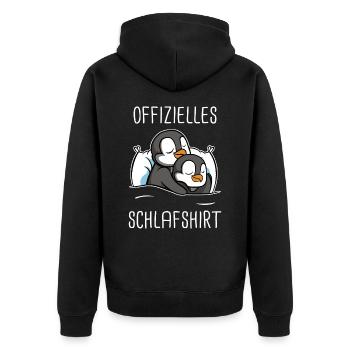 Pinguin Zwergpinguine Kaiserpinguin - Unisex Premium Bio Zip Hoodie - Schwarz - Hinten - Nico (187cm)