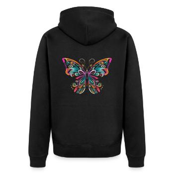 Papillon Papillon Coloré - Veste à capuche bio Premium Unisexe - noir - Dos - Nico (187cm)