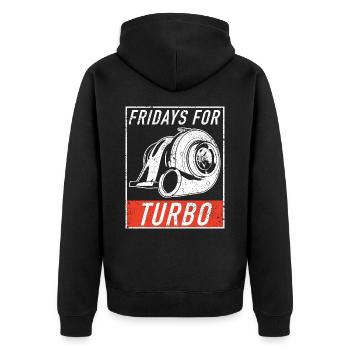 Turbocharger Turbo Displacement Engine Tuning Tuner - Unisex Premium Organic Zip Hoodie - black - Back - Nico (187cm)