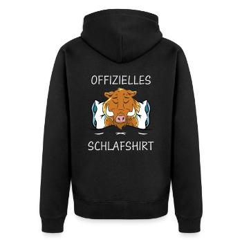 Wildschwein Jäger Wildschweine Jagd Wald Wildsau - Unisex Premium Bio Zip Hoodie - Schwarz - Hinten - Nico (187cm)