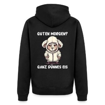 Schafe Schafherde Bauernhof Landwirt Schäfer - Unisex Premium Bio Zip Hoodie - Schwarz - Hinten - Nico (187cm)