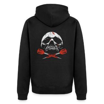 Darts Darts Darts Player Darts - Unisex Premium Organic Zip Hoodie - black - Back - Nico (187cm)