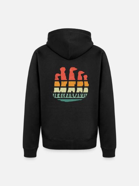 Meerkat Scratching Animal - Unisex Premium Organic Zip Hoodie - black