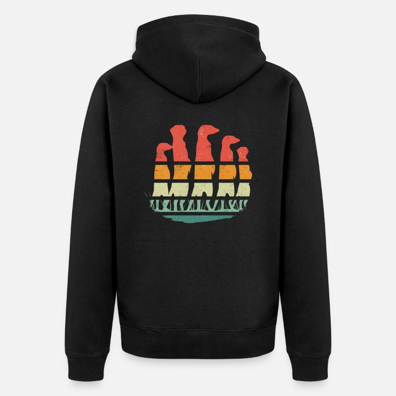 Erdmännchen Scharrtier Tier - Unisex Premium Bio Zip Hoodie - Schwarz
