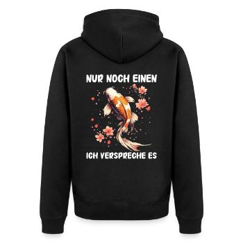 Koi Fisch Japanische Karpfen Teich Fisch Kois - Unisex Premium Bio Zip Hoodie - Schwarz - Hinten - Nico (187cm)