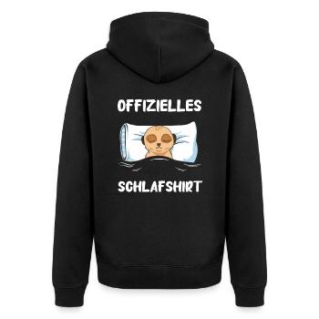 Erdmännchen Scharrtier Tier - Unisex Premium Bio Zip Hoodie - Schwarz - Hinten - Nico (187cm)