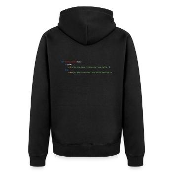 Programmierer Informatiker Nerd Softwareingenieur - Unisex Premium Bio Zip Hoodie - Schwarz - Hinten - Nico (187cm)