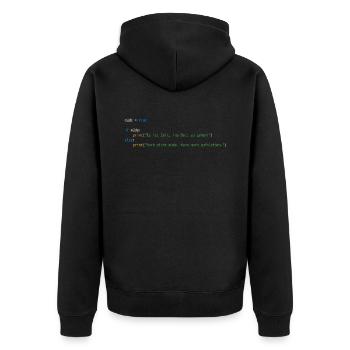 Programmierer Informatiker Nerd Softwareingenieur - Unisex Premium Bio Zip Hoodie - Schwarz - Hinten - Nico (187cm)