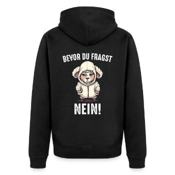 Schafe Schafherde Bauernhof Landwirt Schäfer - Unisex Premium Bio Zip Hoodie - Schwarz - Hinten - Nico (187cm)