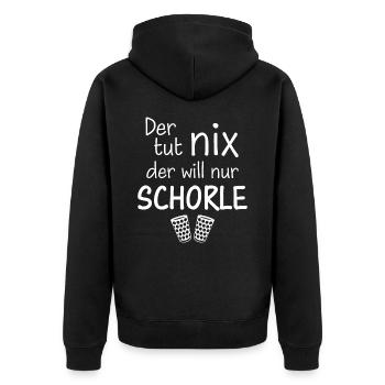 Pfalz Pfalz Pfälzer Rheinland Pfalz - Unisex Premium Bio Zip Hoodie - Schwarz - Hinten - Nico (187cm)