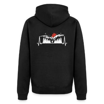 Schwarzwald Schwarzwälder Baden-Württemberg - Unisex Premium Bio Zip Hoodie - Schwarz - Hinten - Nico (187cm)