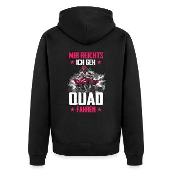Quad Quadfahrer ATV Quad - Unisex Premium Bio Zip Hoodie - Schwarz - Hinten - Nico (187cm)