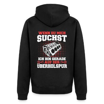 V8 Motor Acht Zylinder Hubraum Motor Tuning Tuner - Unisex Premium Bio Zip Hoodie - Schwarz - Hinten - Nico (187cm)