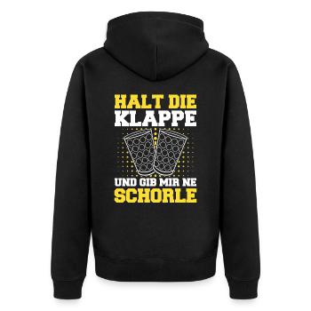Pfalz Pfälzer Rheinland Pfalz Schorle - Unisex Premium Bio Zip Hoodie - Schwarz - Hinten - Nico (187cm)