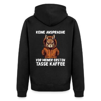 Hase Hasen Kaninchen Haustier - Unisex Premium Bio Zip Hoodie - Schwarz - Hinten - Nico (187cm)