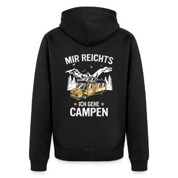 Camping Wohnwagen Camper - Unisex Premium Bio Zip Hoodie - Schwarz - Hinten - Nico (187cm)
