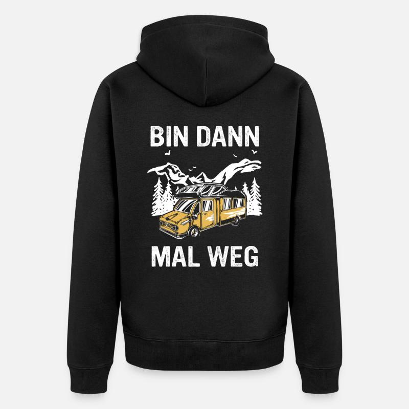 Camping Wohnwagen Camper - Unisex Premium Bio Zip Hoodie - Schwarz