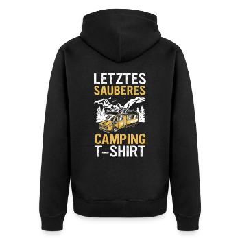 Camping Wohnwagen Camper - Unisex Premium Bio Zip Hoodie - Schwarz - Hinten - Nico (187cm)