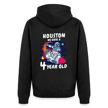 Cadeau 4 ans anniversaire garçon ou fille - Veste à capuche bio Premium Unisexe - noir - Dos - Nico (187cm)
