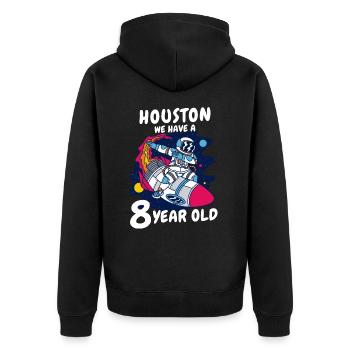 Cadeau 8 ans anniversaire garçon ou fille - Veste à capuche bio Premium Unisexe - noir - Dos - Nico (187cm)