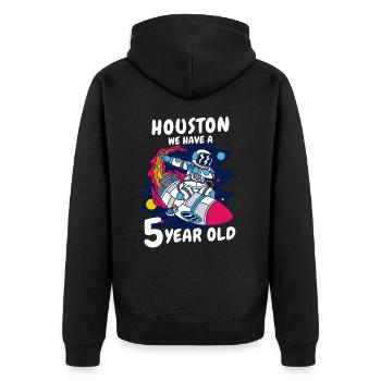 Cadeau 5 ans anniversaire garçon ou fille - Veste à capuche bio Premium Unisexe - noir - Dos - Nico (187cm)
