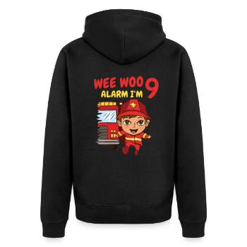 Cadeau 9 ans anniversaire garçon ou fille - Veste à capuche bio Premium Unisexe - noir - Dos - Nico (187cm)