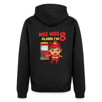 Cadeau 8 ans anniversaire garçon ou fille - Veste à capuche bio Premium Unisexe - noir - Dos - Nico (187cm)