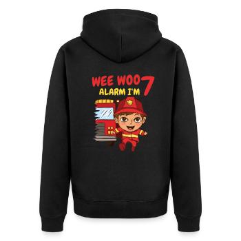 Cadeau 7 ans anniversaire garçon ou fille - Veste à capuche bio Premium Unisexe - noir - Dos - Nico (187cm)