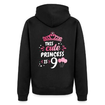 Cadeau 9 ans anniversaire garçon ou fille - Veste à capuche bio Premium Unisexe - noir - Dos - Nico (187cm)