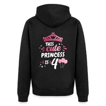 Cadeau 4 ans anniversaire garçon ou fille - Veste à capuche bio Premium Unisexe - noir - Dos - Nico (187cm)