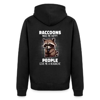 Raton laveur - Veste à capuche bio Premium Unisexe - noir - Dos - Nico (187cm)