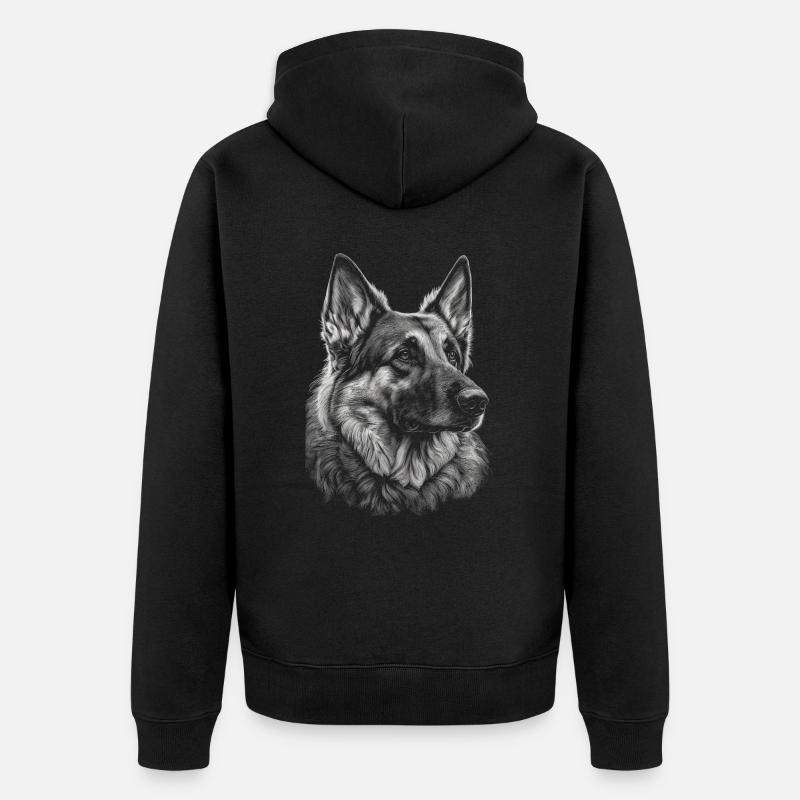 Berger Allemand Malinois - Veste à capuche bio Premium Unisexe - noir
