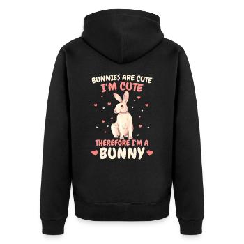 Lapin Lapin Animal Lapin - Veste à capuche bio Premium Unisexe - noir - Dos - Nico (187cm)
