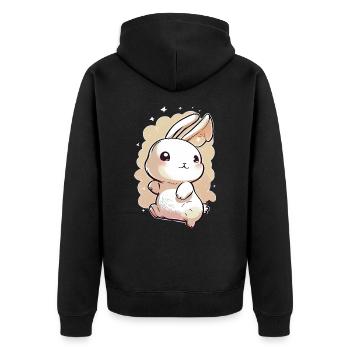 Lapin Lapin Animal Lapin - Veste à capuche bio Premium Unisexe - noir - Dos - Nico (187cm)