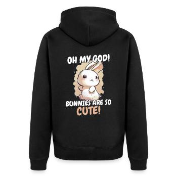 Lapin Lapin Animal Lapin - Veste à capuche bio Premium Unisexe - noir - Dos - Nico (187cm)