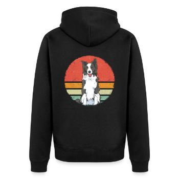 Border Collie Propriétaire de chien - Veste à capuche bio Premium Unisexe - noir - Dos - Nico (187cm)